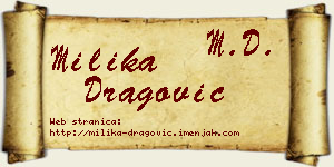 Milika Dragović vizit kartica